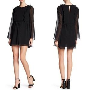 BCBGeneration Size XXS Ruffled Swiss Dot Dress